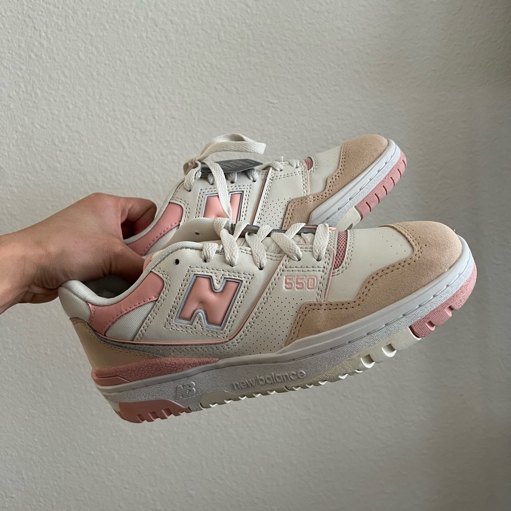 new balance 550 white pink size 7.5